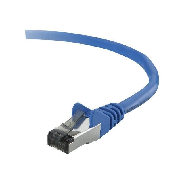 BELKIN Cordon de raccordement - RJ-45 (M) pour RJ-45 (M) - 1 m - STP - CAT 6 - sans crochet - bleu - pour Omniview SMB 1x16, SMB 1x8