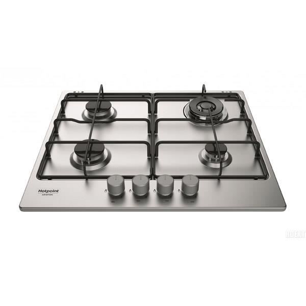 HOTPOINT 642TECIX/HA - Table de cuisson gaz - 4 foyers - L 59 x P 51 cm - Revêtement inox