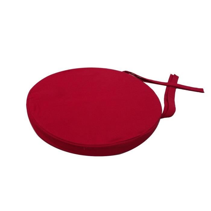 Galette de chaise ronde 40x4 cm ROUGE