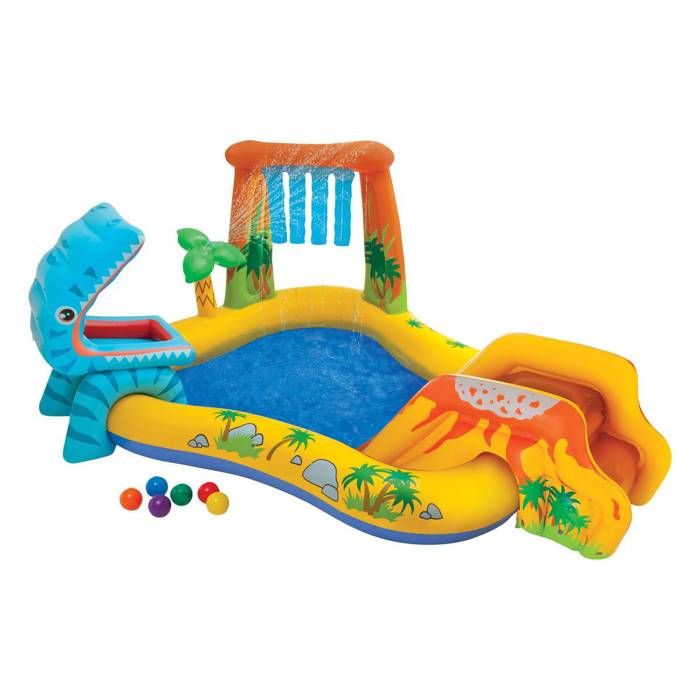 INTEX Piscine gonflable Enfant / Aire De Jeux aquatique Dinosaure 249 x 191 x 109 cm