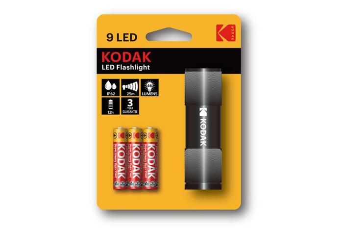 KODAK Lampe torche 9-LED flashlight + 3 Piles LR03/AAA EHD - Noir