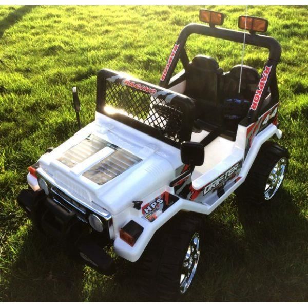 voiture électrique 2 places 12v jeep raptor blanche - achat