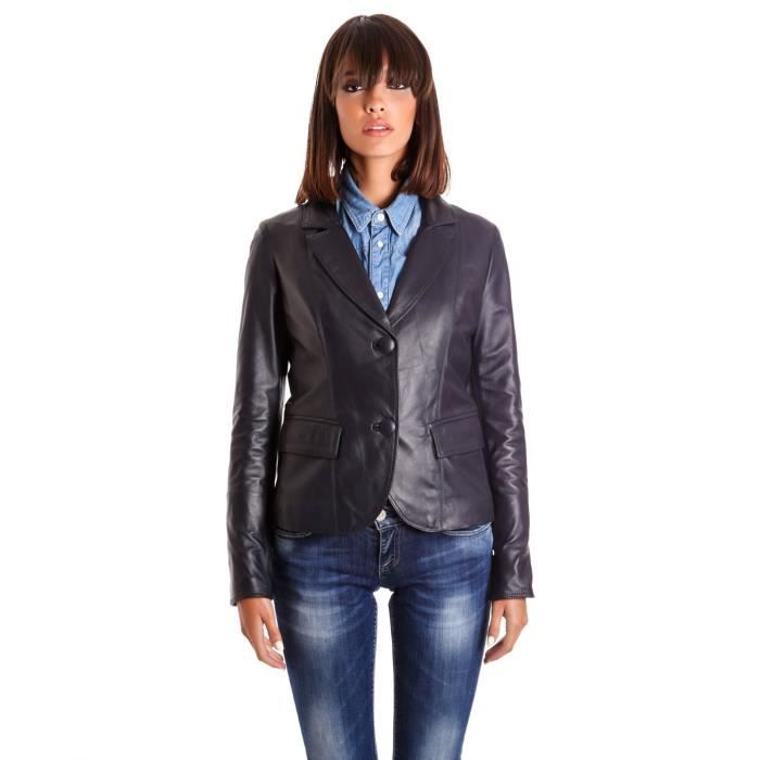 Colore Bleue Plongé Couleur Tagli D'agneau Lisse Aspect Blazer bleu Cuir 04Sqxq5