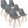 Lot de 6 chaises style scandinave Catherina Gris
