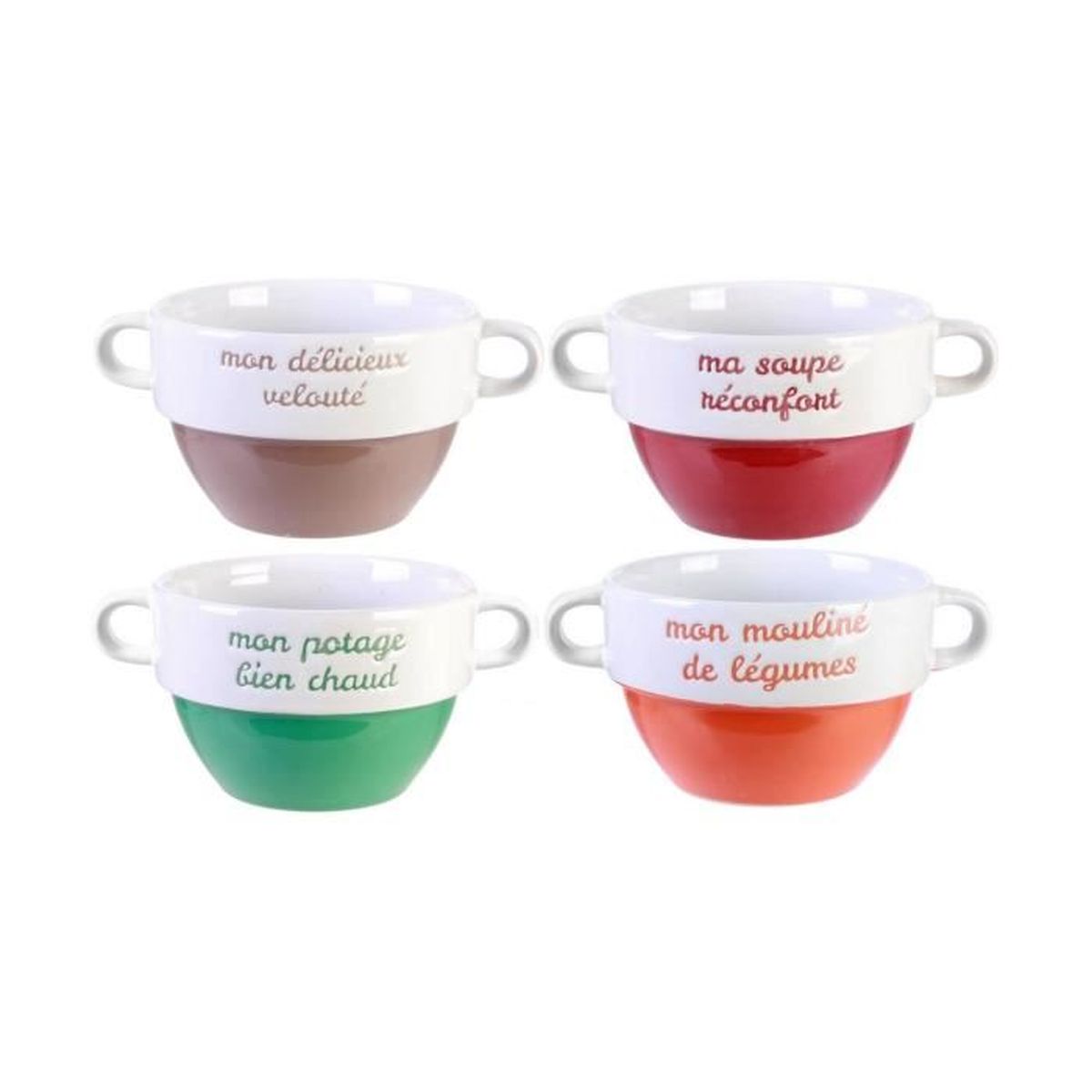 Takywep Lot De 4 Grands Bols Ovales En Porcelaine De 1,2 L