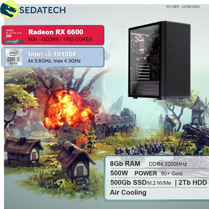 PC Gamer, Intel Pentium, GTX1060, 2To HDD, 161