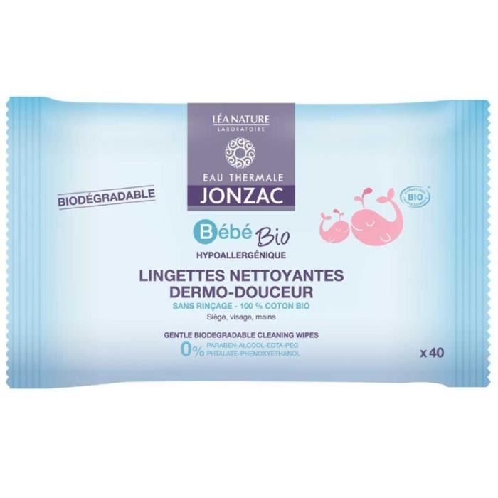EAU THERMALE JONZAC 1 Paquet de 40 Lingettes nettoyantes