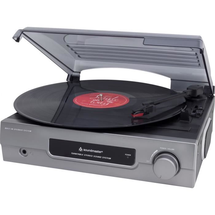SOUNDMASTER PL200 Lecteur de disque + Disque vinyle chansons Noël - Gris