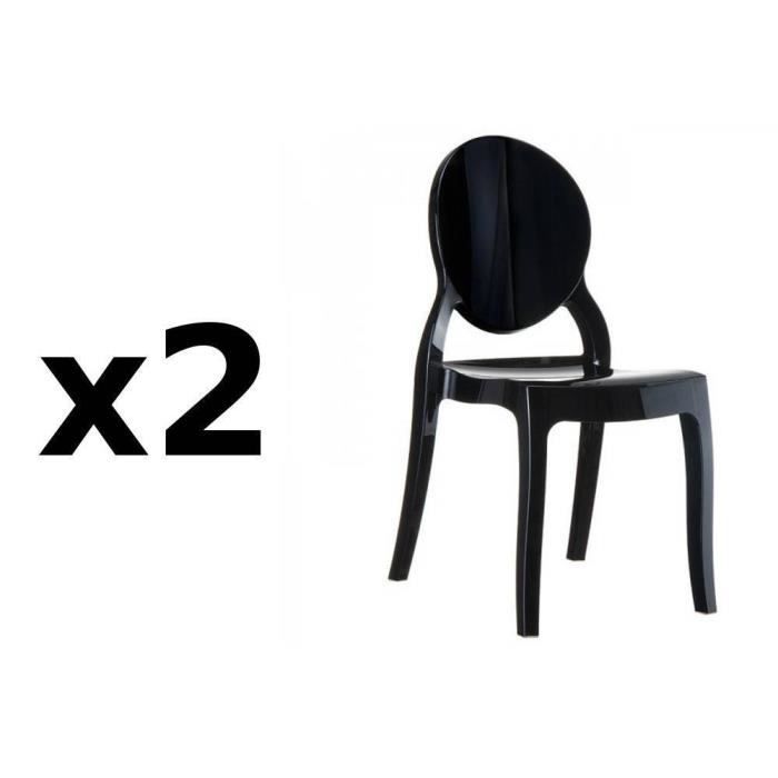 CHAISE Lot de 2 chaises médaillon IMPÉRATRICE style Louis
