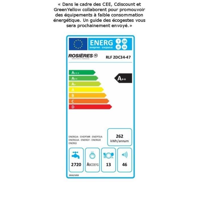  RLF 2DC34-47 -Lave vaisselle encastrable - 132