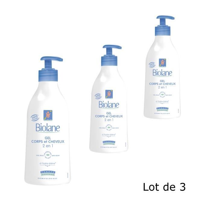 PACK BIOLANE Gel corps et cheveux 2 en 1 350ml x3