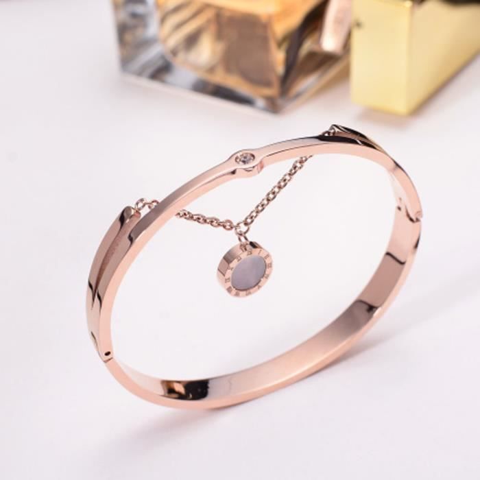 Bracelet Femme de Luxe Sided Bracelet Or rose 18k Ne pas s'effacer