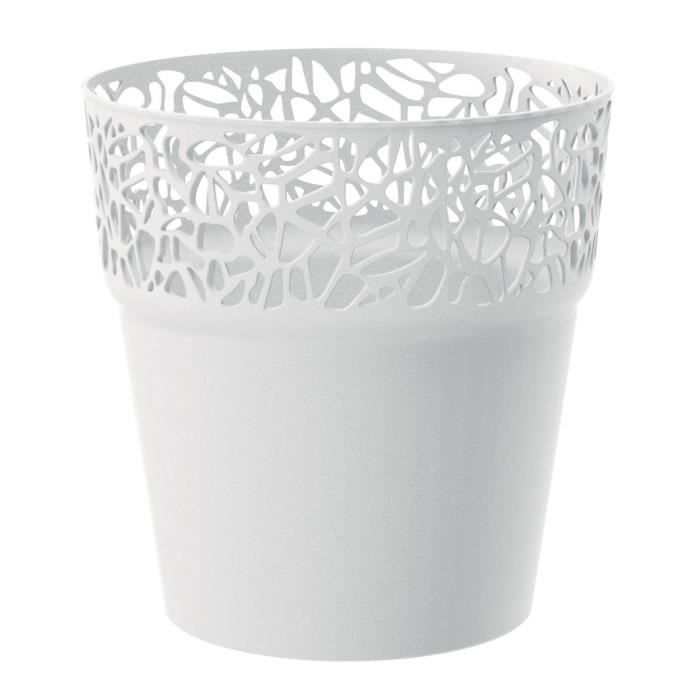 PROSPERPLAST Pot rond Naturo - L 175 mm - Blanc