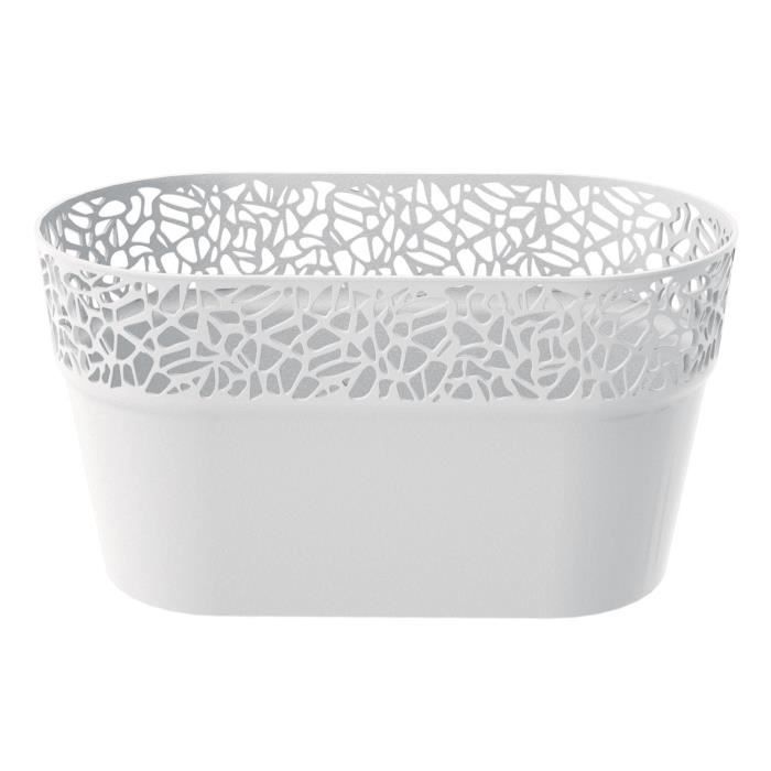 PROSPERPLAST Jardinière ovale Naturo - L 275 mm - Blanc