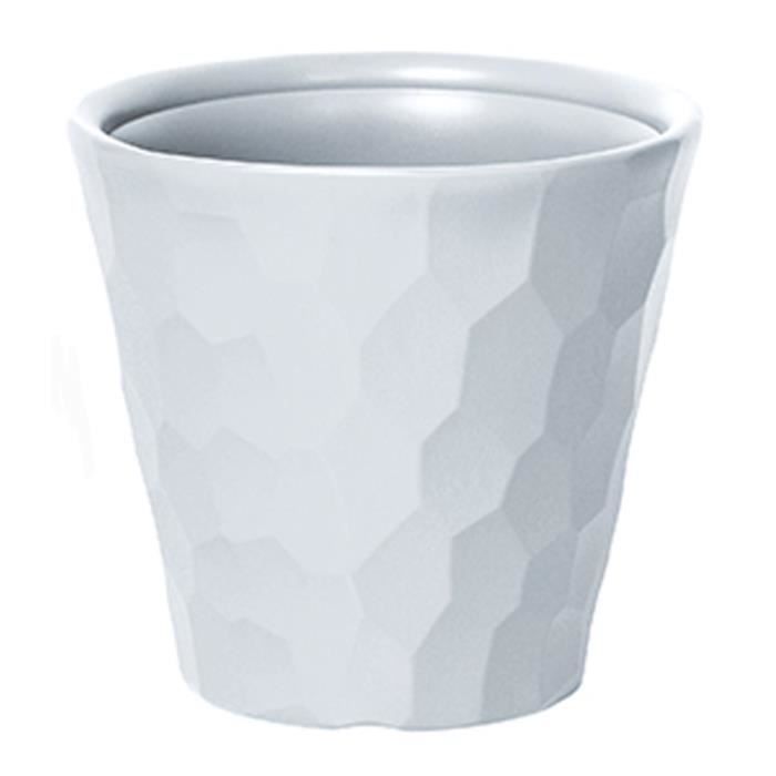 PROSPERPLAST Pot rond plastique Rocka - Ø 140 mm - Blanc