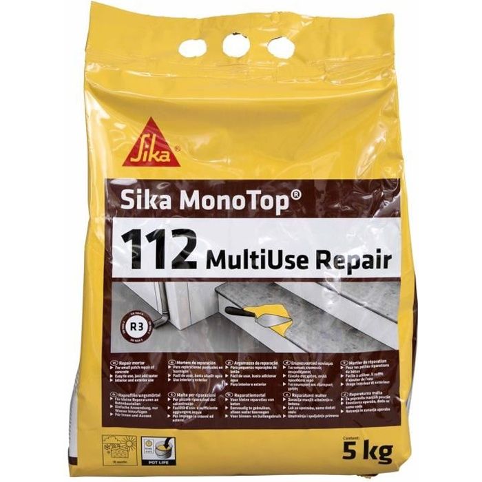 SIKA Mortier de reparation et de ragreage Monotop 112 MultiUse Repair 5 kg