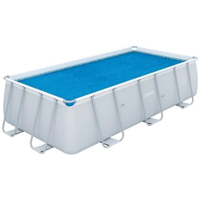 BESTWAY Bâche solaire pour Power Steel Frame Pools 488x244x122cm - 457x217cm