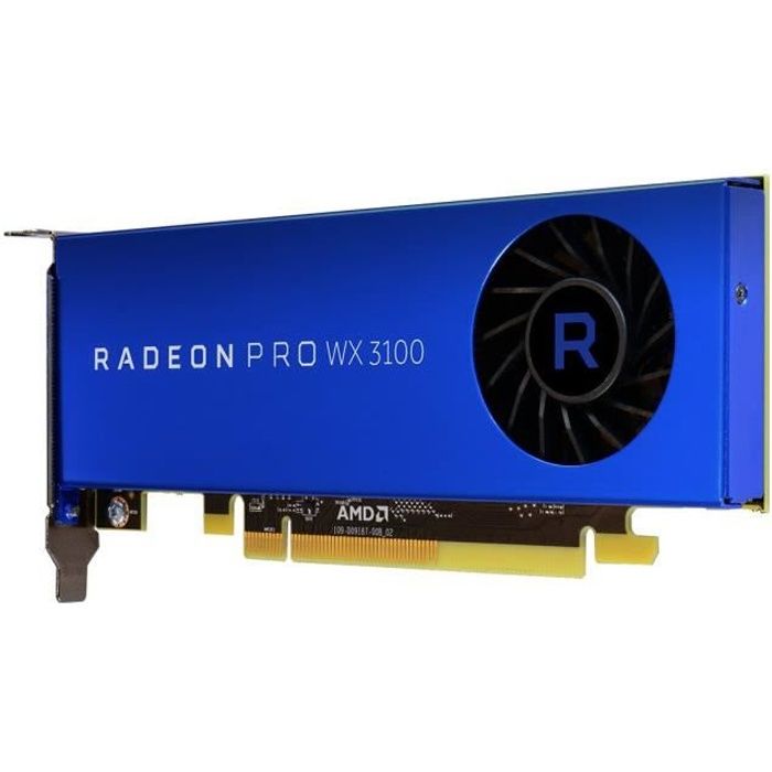 AMD Carte graphique - Radeon Pro WX 3100 - 4 Go GDDR5 - PCIe 3.0 x16 - 2 x Mini DisplayPort, DisplayPort
