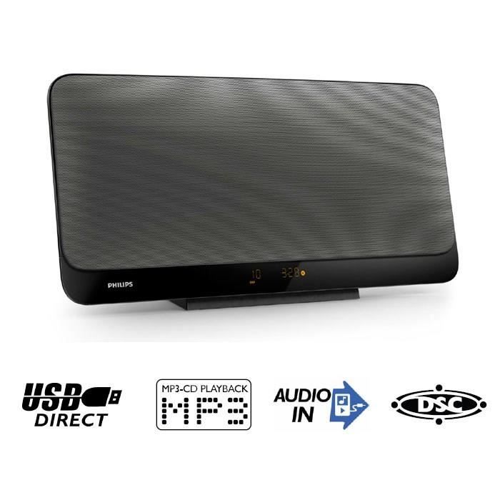 PHILIPS MCM2450 Chaîne HiFi 20W RMS USB - Bass Reflex - Fixation murale