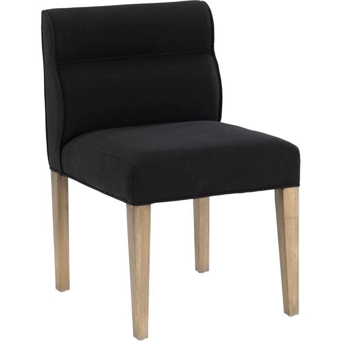 CALVIN Chaise de salle à manger - Tissu noir - Contemporain - L 49,5 x P 61 cm