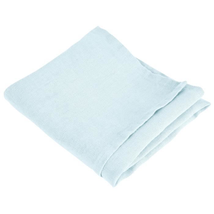 VENT DU SUD Serviette de table SYMPHONIE en lin - 50 x 50 cm - Bleu aqua