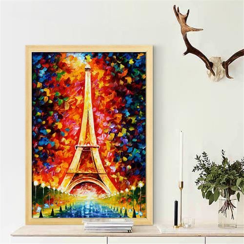 Sans Cadre Abstrait Moderne Peinture Tour Eiffel Mur Gigantesque