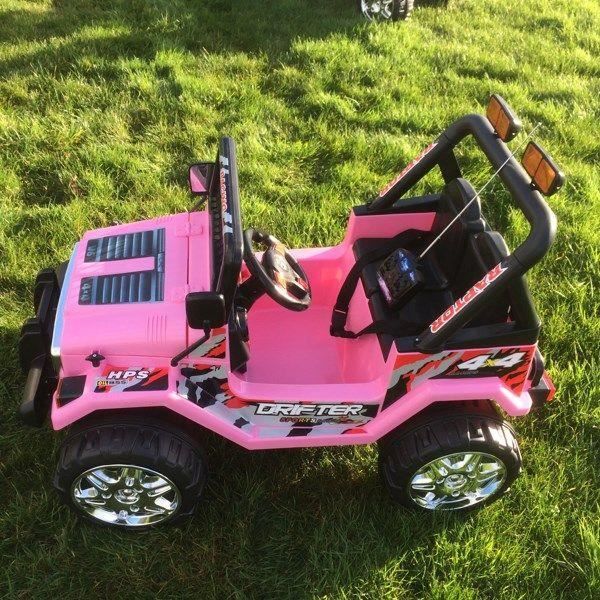 voiture électrique 2 places 12v jeep raptor rose - achat / vente