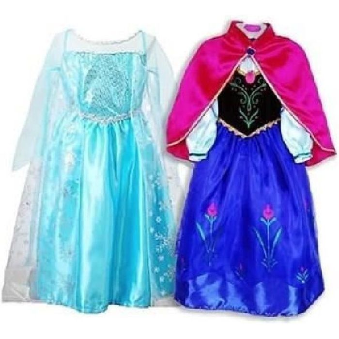 Deux Robe Elsa Anna Déguisement Reine Neiges Deux Robes Costume de ...