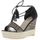 Sandales espadrilles compensées noires à talon de
