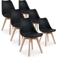CHAISE Lot de 6 chaises style scandinave Catherina Noir CHAISE Lot de 6 chaises style scandinave Catherina Noir