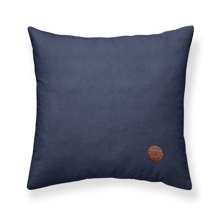 TODAY Coussin Chambray déhoussable Cabane de Plage - 40x40 cm - Bleu atlantic
