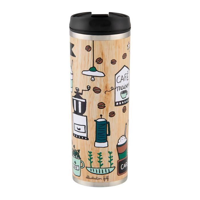 mug de voyage isotherme dÉlices beige - bouteille pour boisson café