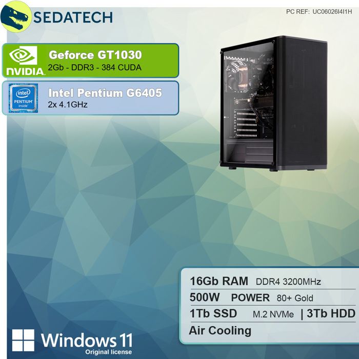 PC Gaming, Intel Pentium, GT 730, 480Go SSD, 2To1