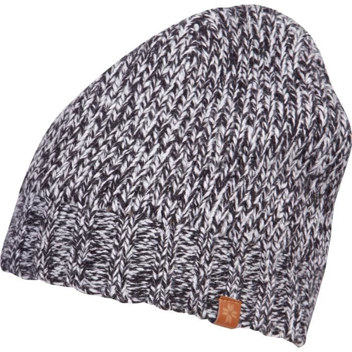 WANABEE Bonnet Teddy Gris Chiné et Noir Adulte