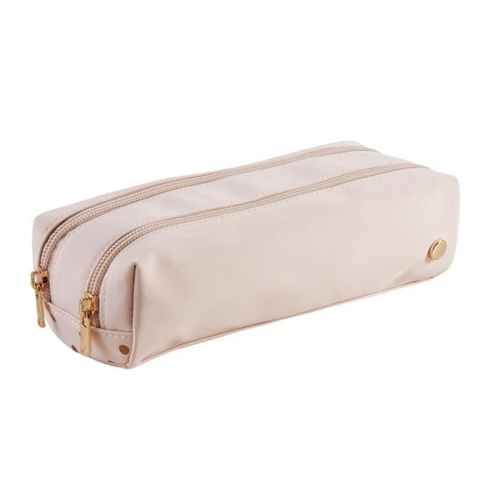 JACADI Trousse - 2 Compartiments - Maternelle / Primaire / Collège - 23 cm - Rose - Enfant fille