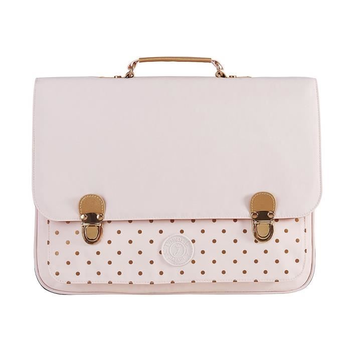 JACADI Cartable - 2 Compartiments - Primaire - 38 cm - Rose - Enfant fille