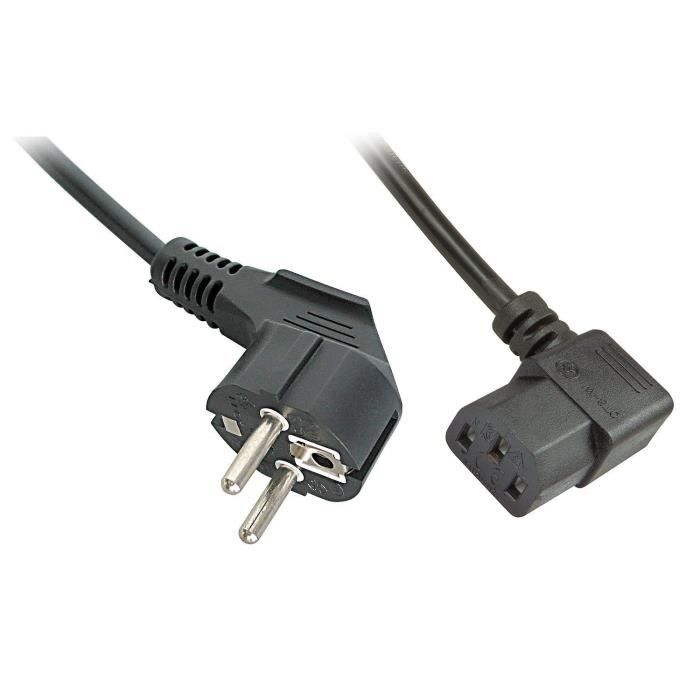 LINDY Cordon secteur IEC coudé - 2m
