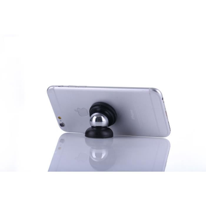 PLATYNE Support voiture magnétique pour smartphone - Noir