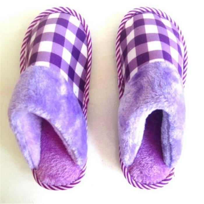 Femme Elégant Qualité rose Treillis Rétro 40 rouge Cachemire Doux Garde De Violet Chausson Haut Au Chaud Coton Confortable Hiver 35 Plus Chaussure SXfqd5nx
