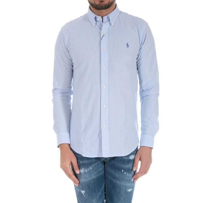 Homme Chemise Coton Bleu 710694353001 Lauren Claireblanc Ralph C0F4z5