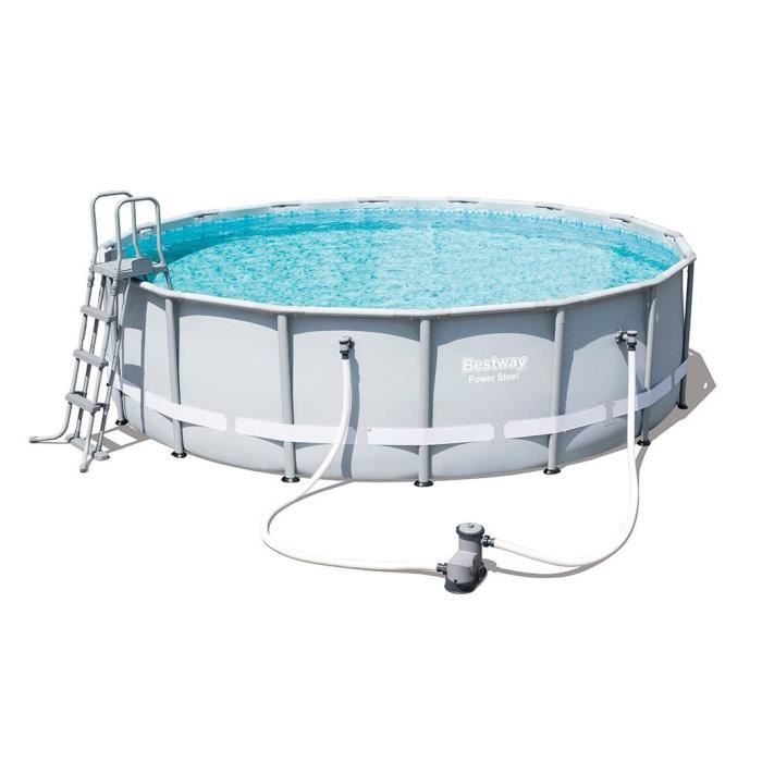 BESTWAY Kit Piscine ronde tubulaire Ø4,88 x H1,22m