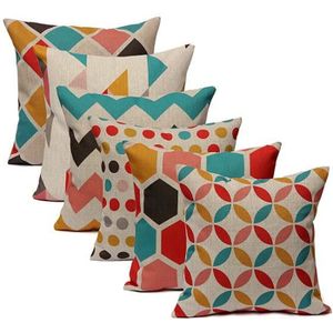 HOUSSE DE COUSSIN TEMPSA 6 PCS Housse Coussin Géométrique Canapé Mai