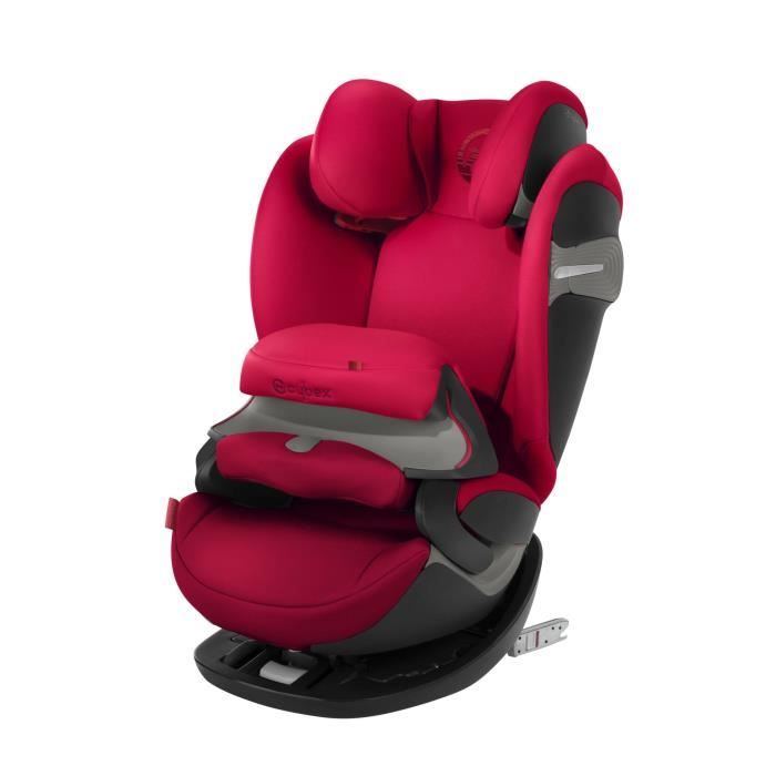 CYBEX Siège auto Groupe 123 Pallas S - Fix (9m à 12 ans) Evolutif - Isofix avec bouclier - Rebel Red