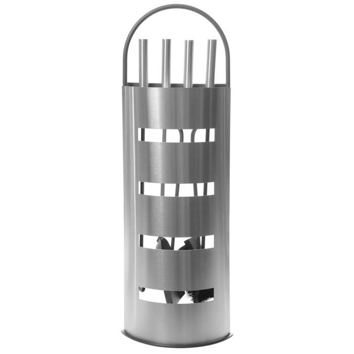 Serviteur de cheminée bombé inox