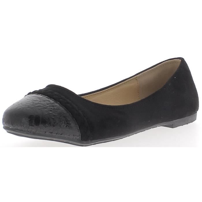 Bout Taille 0 Arrondi 44 Talon Matière Ballerines Noires 5cm De Grande Bi 0wqP5XA