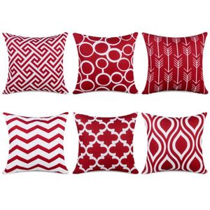 HOUSSE DE COUSSIN Topfinel 6 Pcs Housse de Coussin Toile Carré Décor
