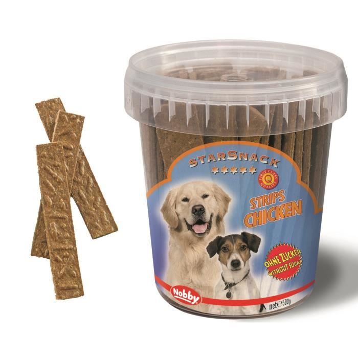 NOBBY Snack Seau Strips au poulet 500g - Pour chien