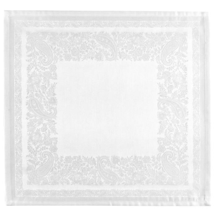 VENT DU SUD Serviette de table Jacquard TRENTO - 47x47 cm - Blanc neige