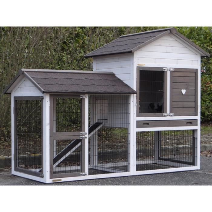 Poulailler Clapier Parc Enclos Pour Lapin Poules Rongeur Miky White