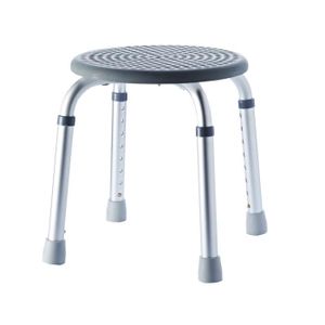 Tabouret de salle de bains rond ? hauteur réglable - Gris
